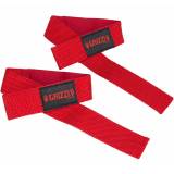 Grizzly Fitness Padded Cotton & Nylon Lifting Wrist Straps (#8611-32) - Red