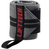 Lift Tech Fitness Comp Thumb Loop Wrist Wraps 18" - Black/Gray