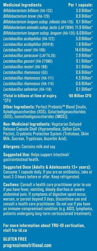 Progressive Probiotics 60 Billion 30 caps