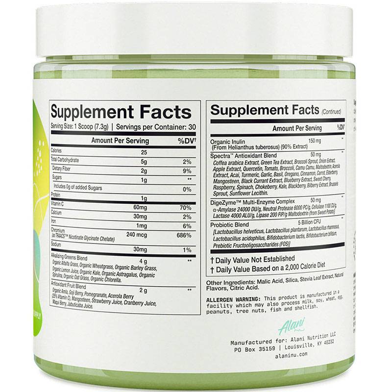 Alani Nu Super Greens 219 Grams / 30 Servings - Unflavoured