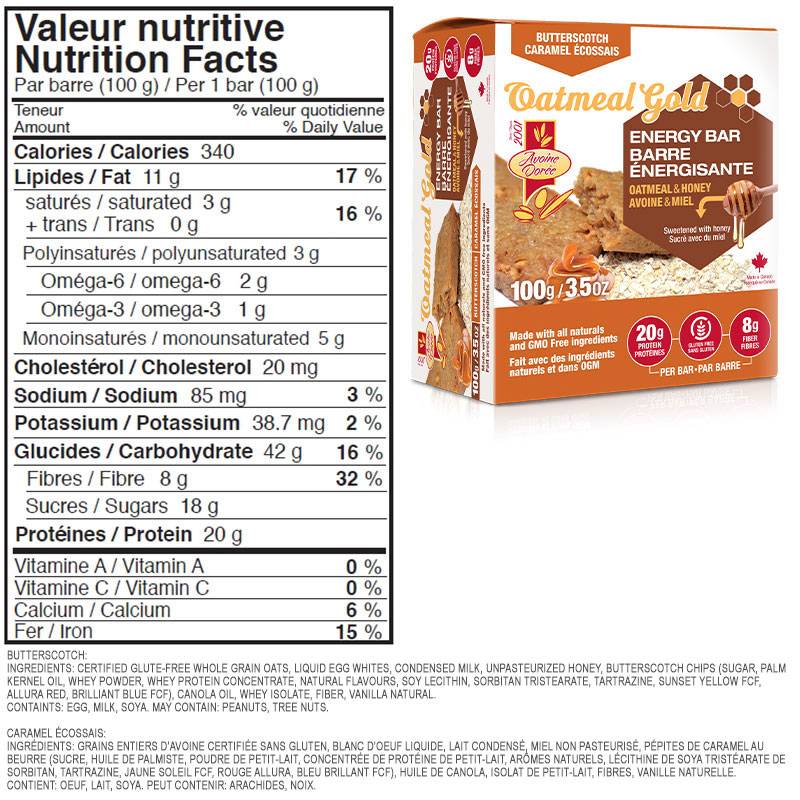 Oatmeal Gold Energy Bar