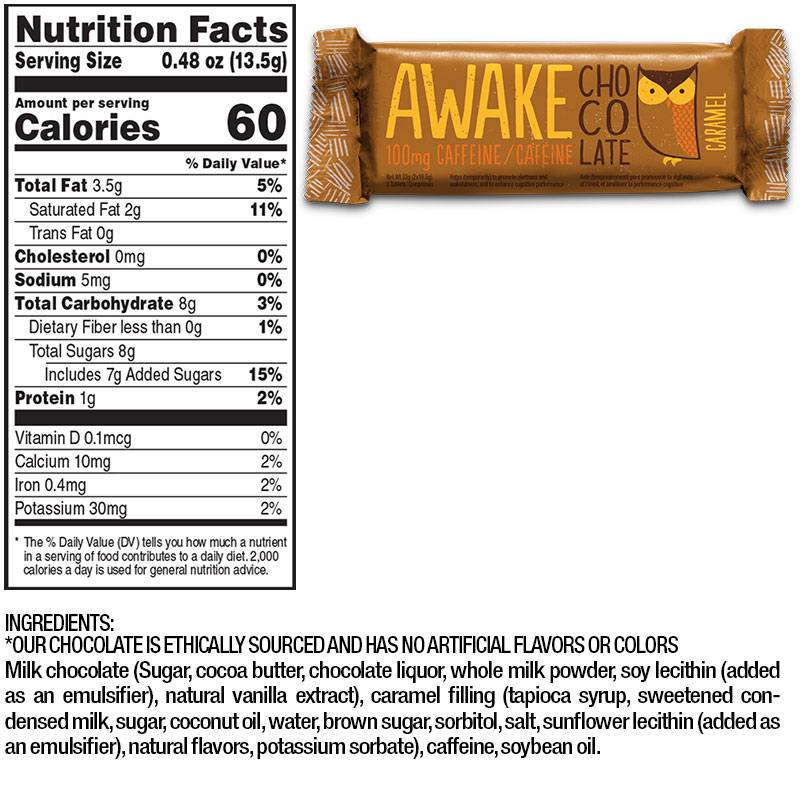 Awake Caffeinated Chocolate - Caramel