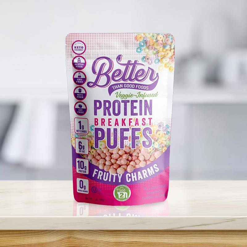 Better Than Good Protein Breakfast Puffs -- Fruity Charms