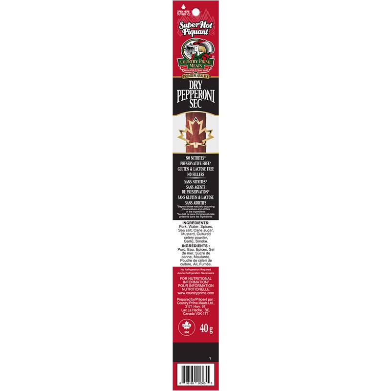 Country Prime Meats Dry Pepperoni Stick - Super Hot