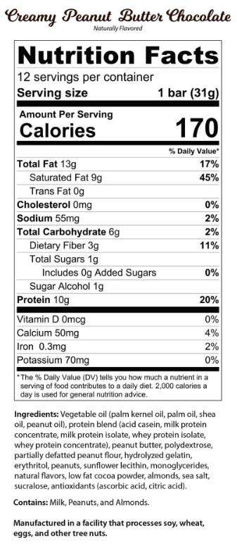 Genius Gourmet Keto Bar - Creamy Peanut Butter Chocolate
