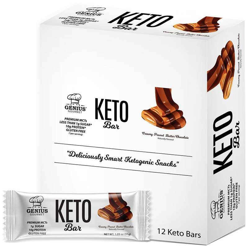 Genius Gourmet Keto Bar - Creamy Peanut Butter Chocolate