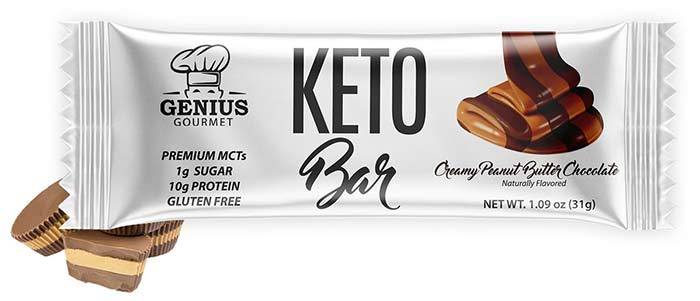 Genius Gourmet Keto Bar - Creamy Peanut Butter Chocolate