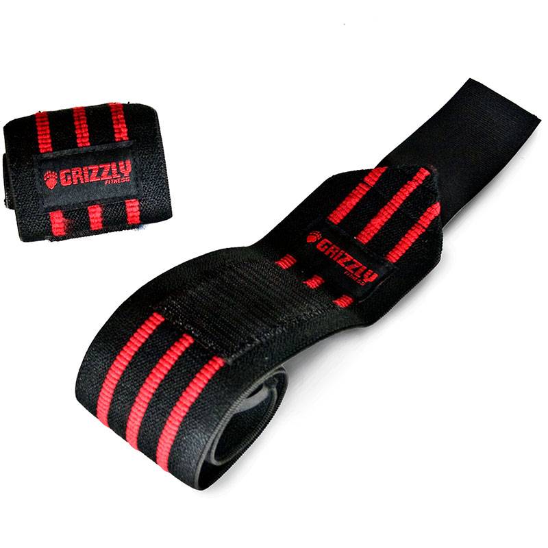 Grizzly Fitness Pro 3" Heavy Duty Red Line Weight Lifting Wrist Wraps, Extra Long (#8663L-04)