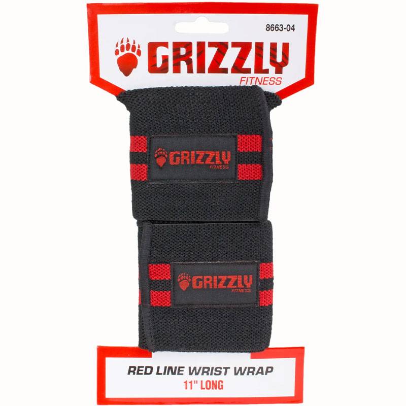Grizzly Fitness Pro 3" Heavy Duty Red Line Weight Lifting Wrist Wraps (#8663-04)