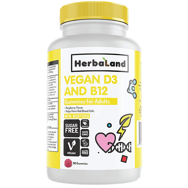 Herbaland Vegan D3 & B12 90 Gummies