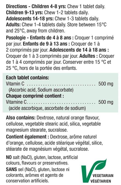 Jamieson Vitamin C 500mg Chewable *Bonus Size!* - Juicy Wild Blueberry