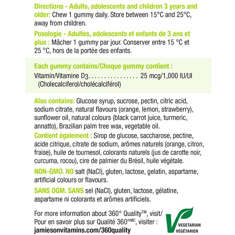 Jamieson Vitamin D3 1000iu Gummies
