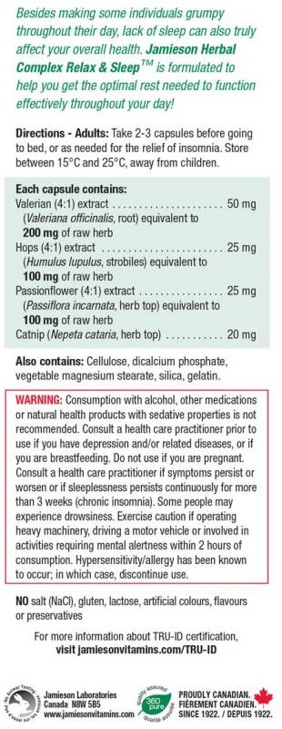 Jamieson Herbal Complex Relax & Sleep 60 caps