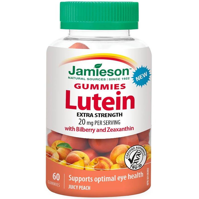 Jamieson Lutein 20mg Extra Strength Gummies - Juicy Peach