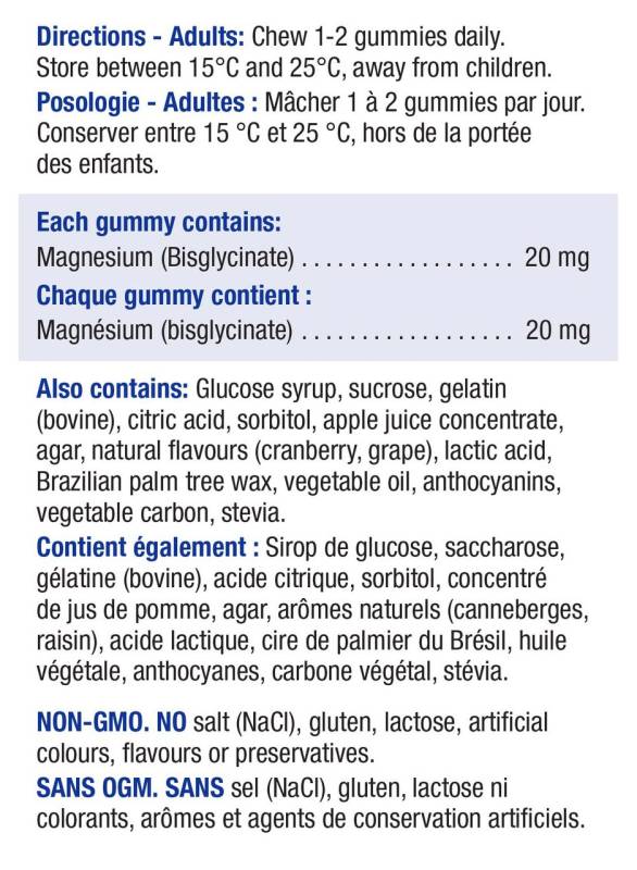 Jamieson Magnesium Gummies - Cranberry Grape
