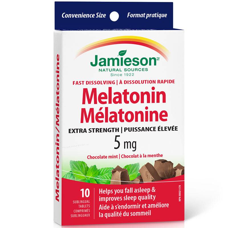 Jamieson Melatonin 5mg Extra Strength - Chocolate Mint