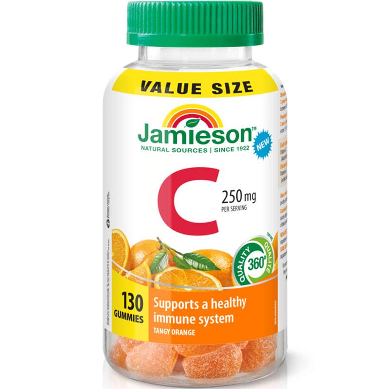 Jamieson Vitamin C 250mg Gummie *VALUE SIZE!* - Tangy Orange