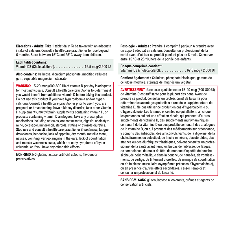 Jamieson Vitamin D 2500IU 180 tabs