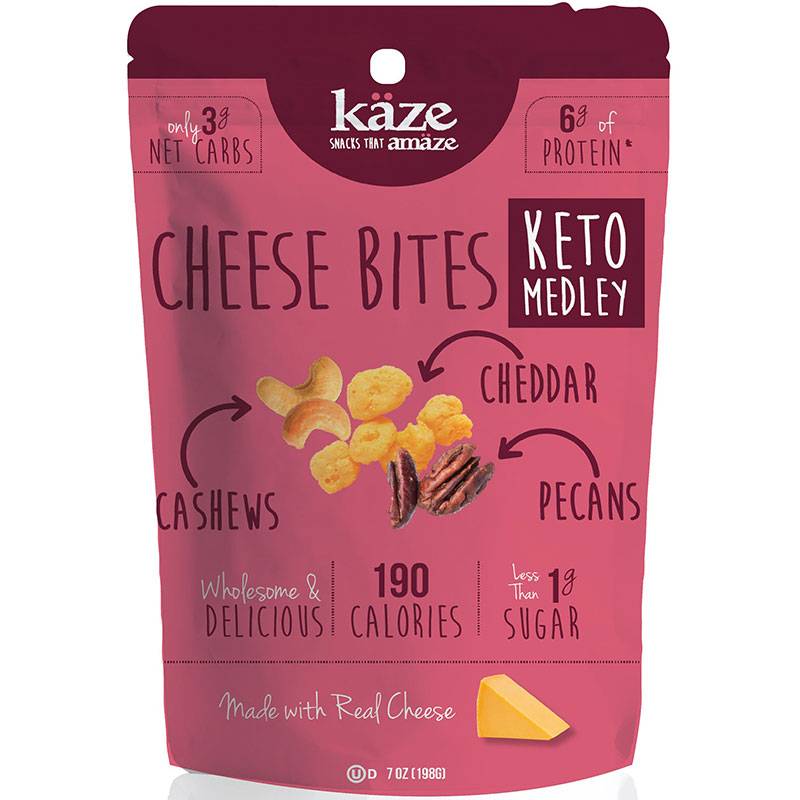 Kaze Cheese Bites Keto Medley -- Cashew Pecan & Cheddar