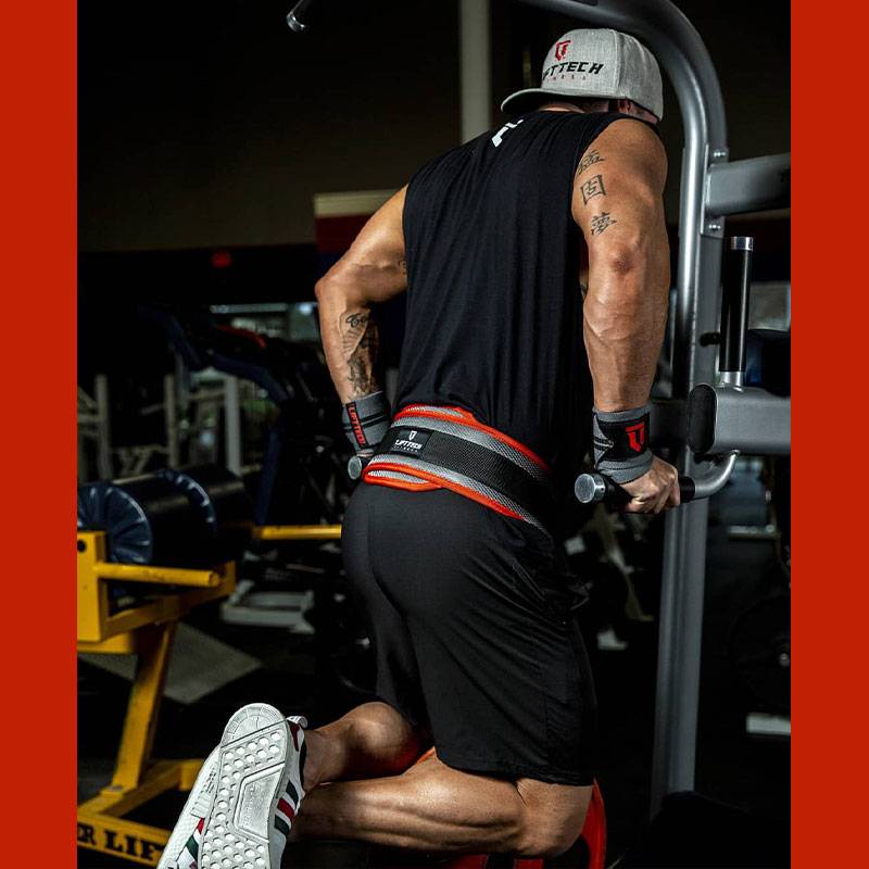 Lift Tech Fitness Dipping Belt - Red/Gray