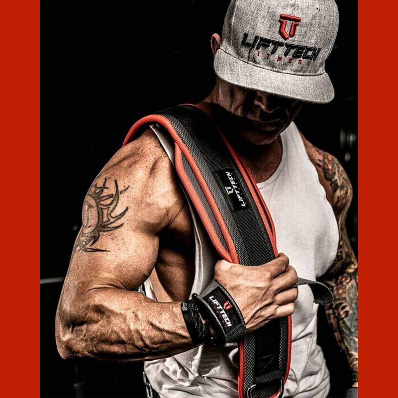 Lift Tech Fitness Dipping Belt - Red/Gray