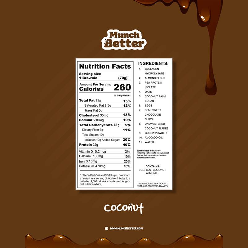 Munch Better Protein Brownie - Coconut
