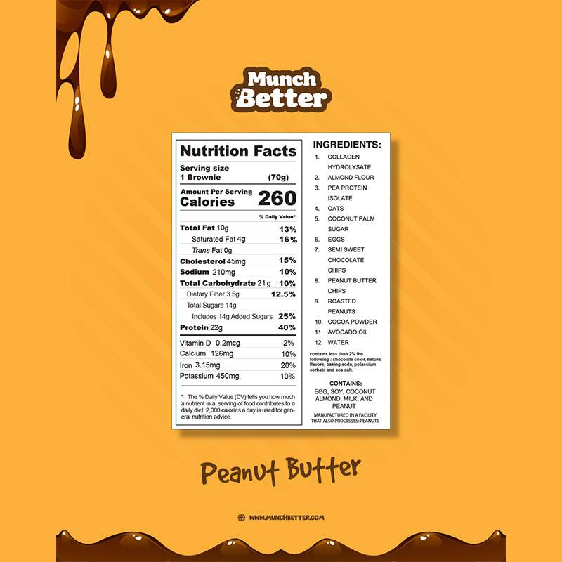 Munch Better Protein Brownie - Peanut Butter