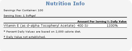 NOW Vitamin E (400 IU - D-Alpha Tocopheryl Acetate)