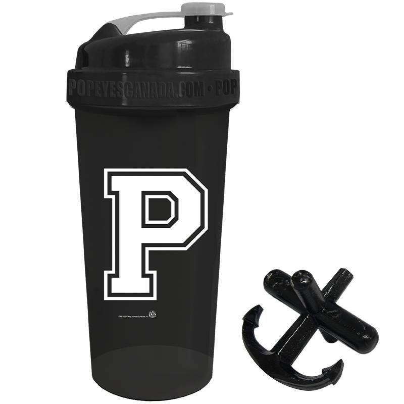 Popeye's Supplements Shaker Cup "Typhoon w/Anchor" "ATHLETIC P" - Black