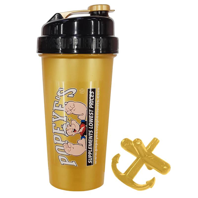 Popeye's Supplements Shaker Cup "Typhoon w/Anchor" - Gold