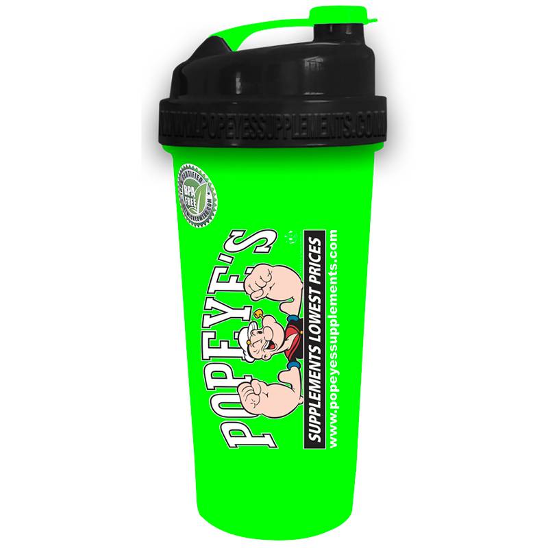 Popeye's Supplements Shaker Cup "Typhoon w/Anchor - Neon Green