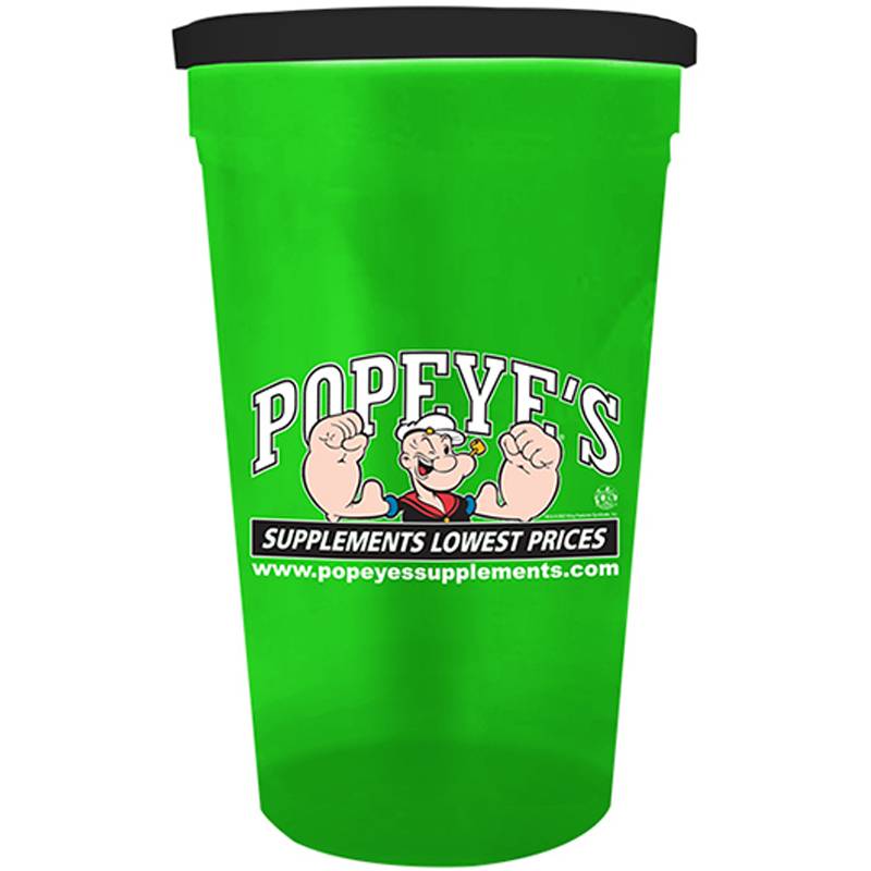 Popeye's Supplements Cup & "P" Lid - Neon Green