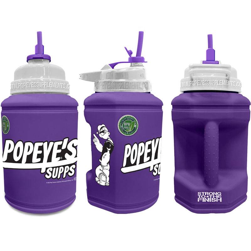 Popeye's Supplements Power Jug Flip-N-Sip "Popeye's Supps" - Matte Purple