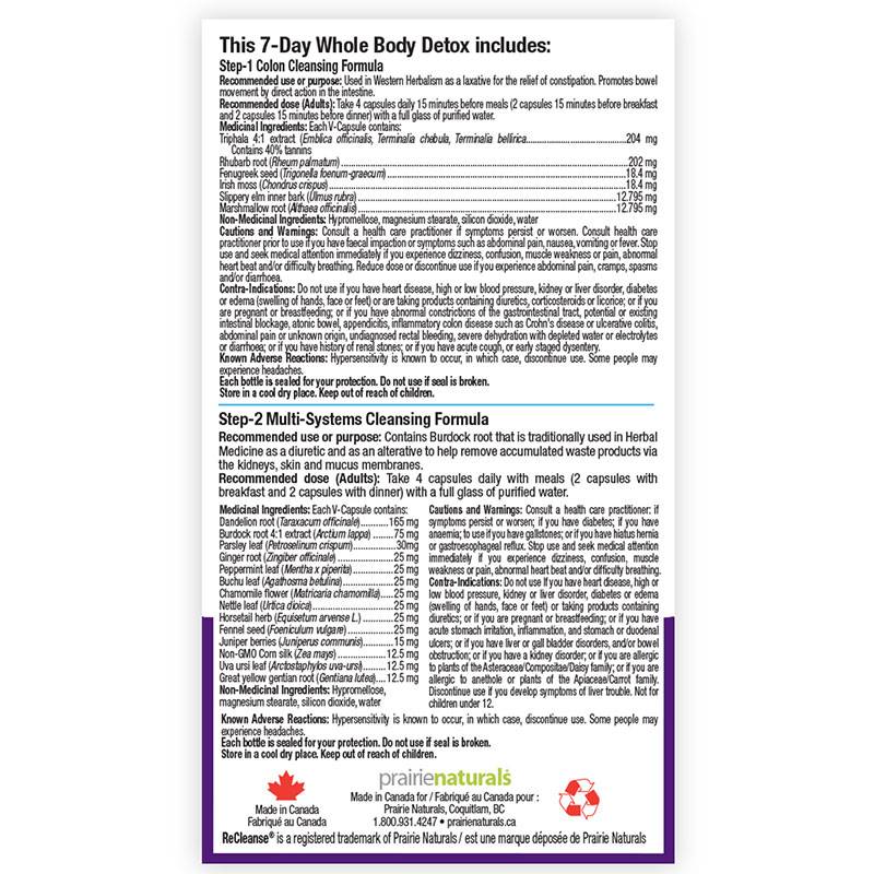 Prairie Naturals ReCleanse Herbal Cleanse