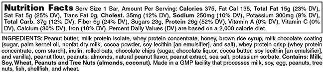 Universal Nutrition ANIMAL SNAK High Protein Food Bar (Single) - Peanut Butter Chocolate Chips