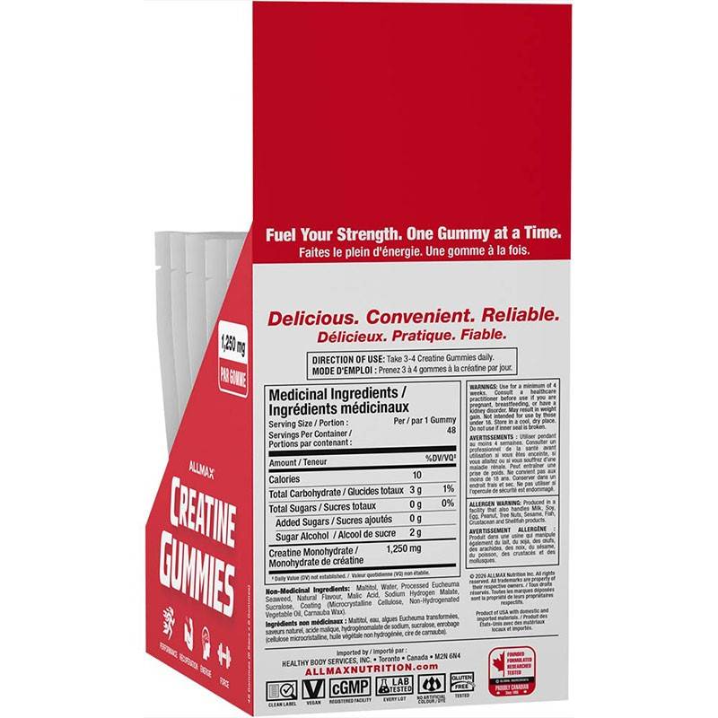 Allmax  Creatine Gummies Box of individual bags