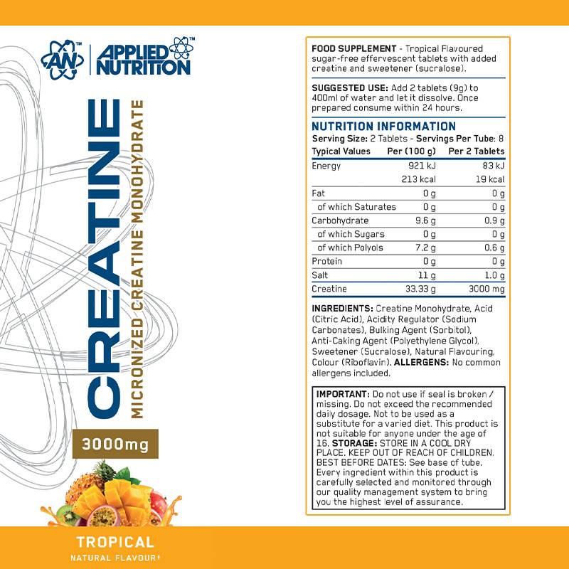 Applied Nutrition Creatine Effervescent Tablets Case