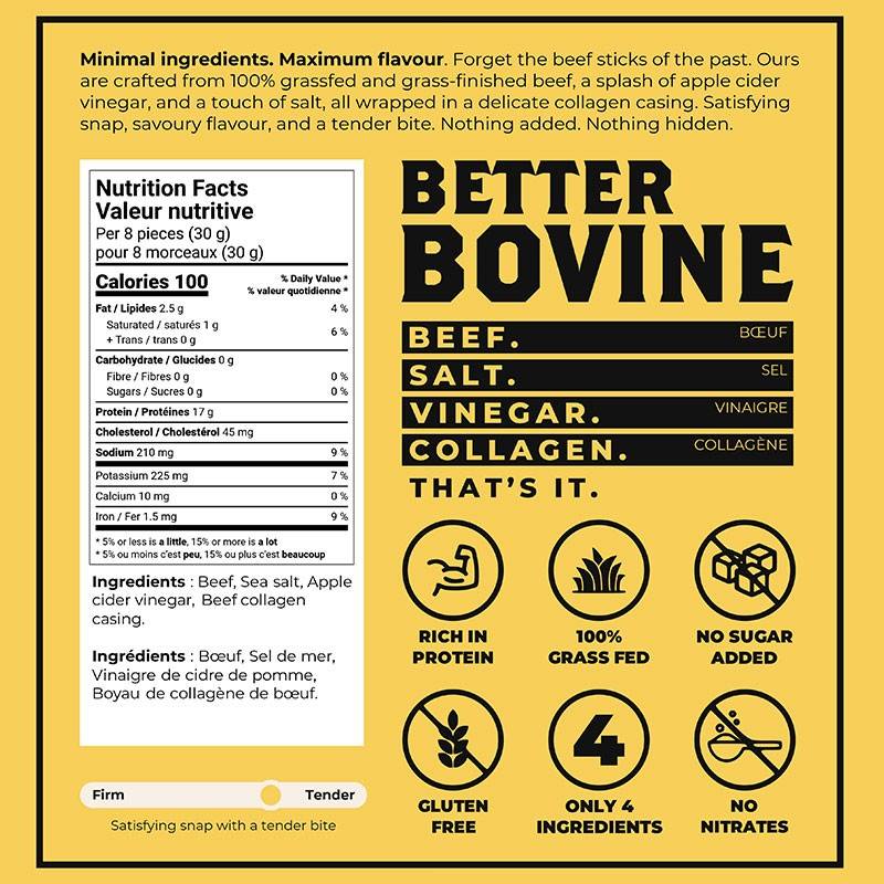 Better Bovine100% Grass-Fed Beef Sticks