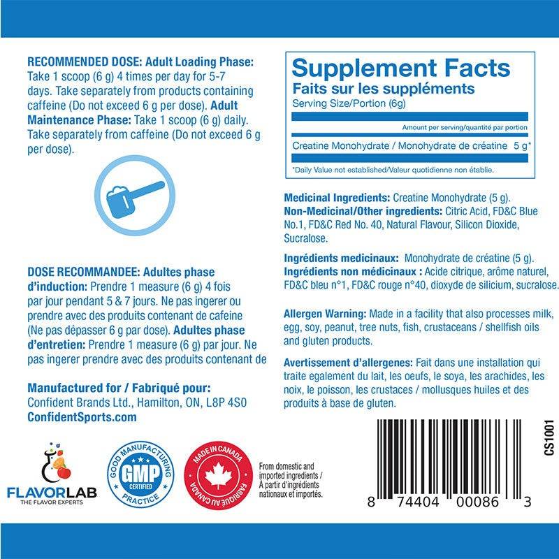 Confident Sports Creatine Flavoured 480g
