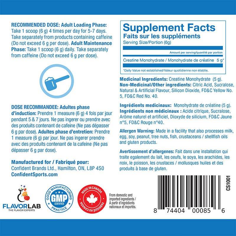 Confident Sports Creatine Flavoured 480g