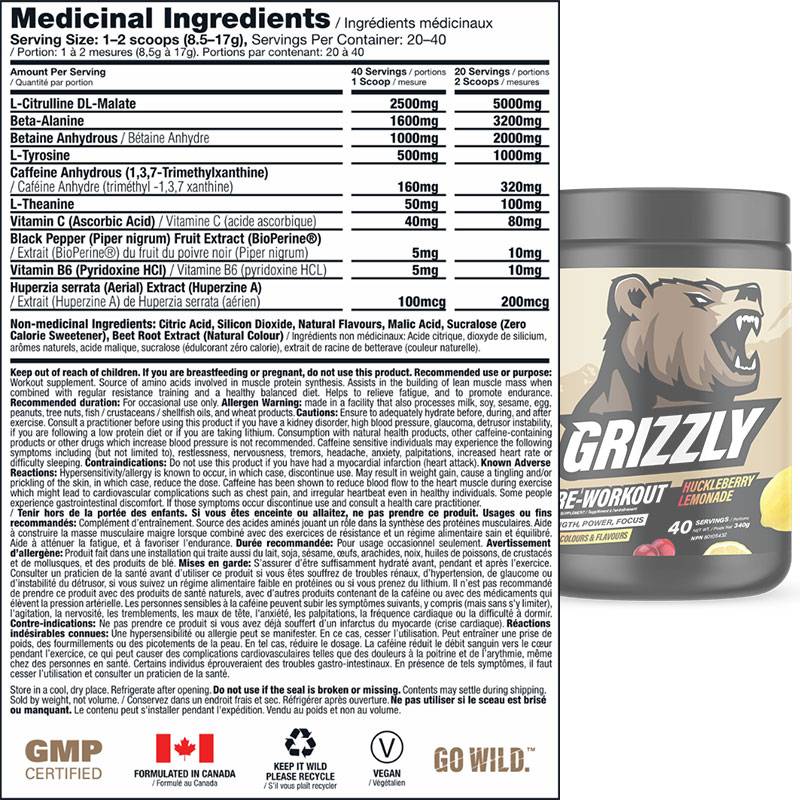 Grizzly Pre-Workout 340g