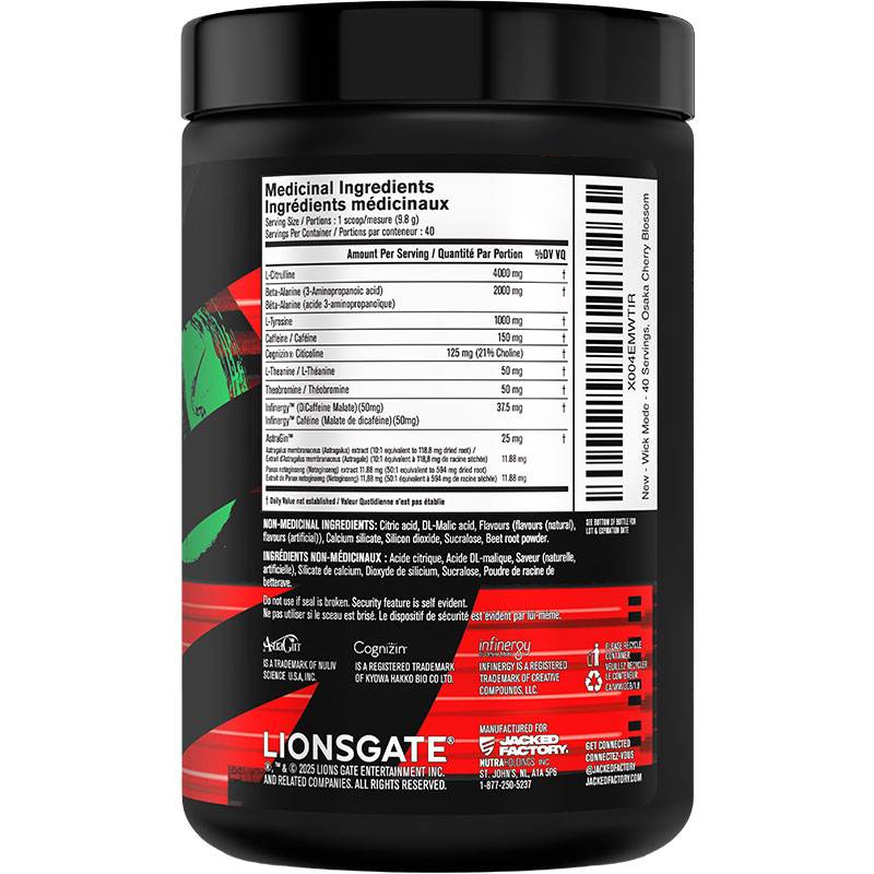 Jacked Factory Wick Mode Pre-Workout 392g- 400g