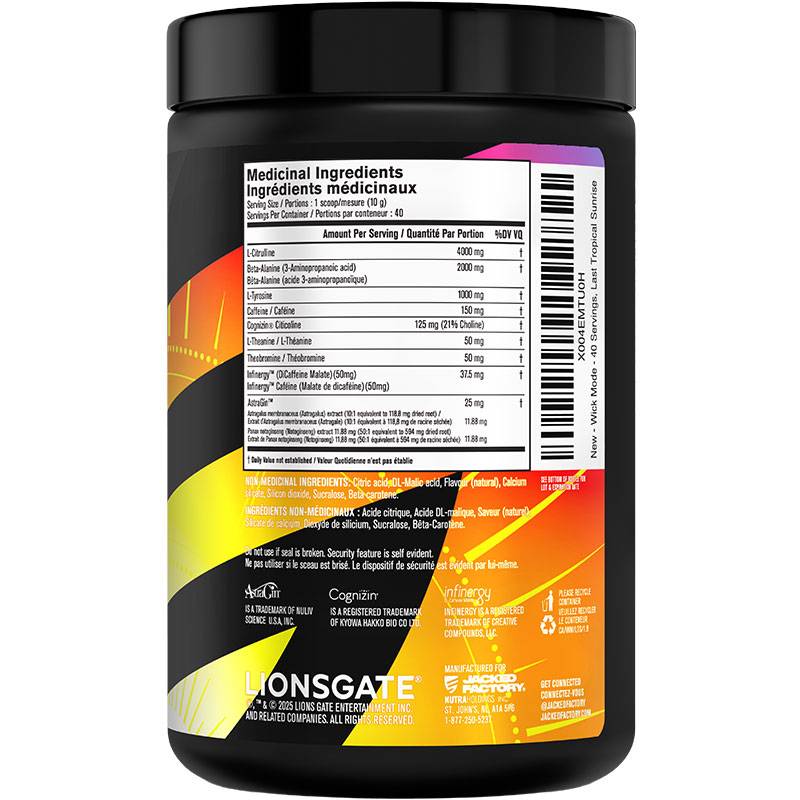 Jacked Factory Wick Mode Pre-Workout 392g- 400g