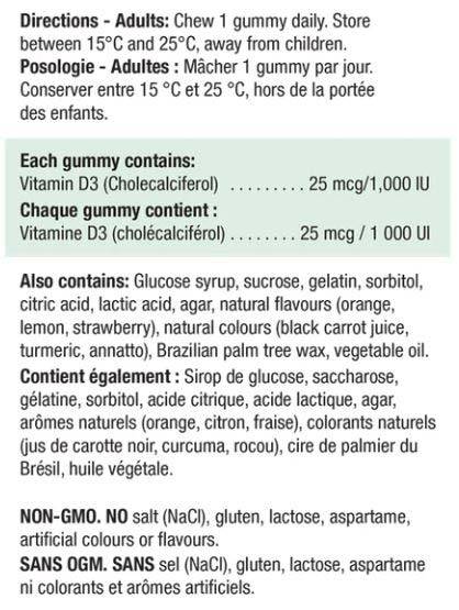 Jamieson Vitamin D 1000IU Gum 60 ct