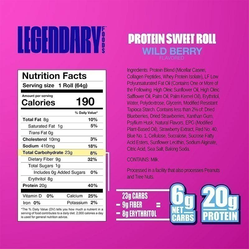 Legendary Foods Sweet Roll Boîte de 8