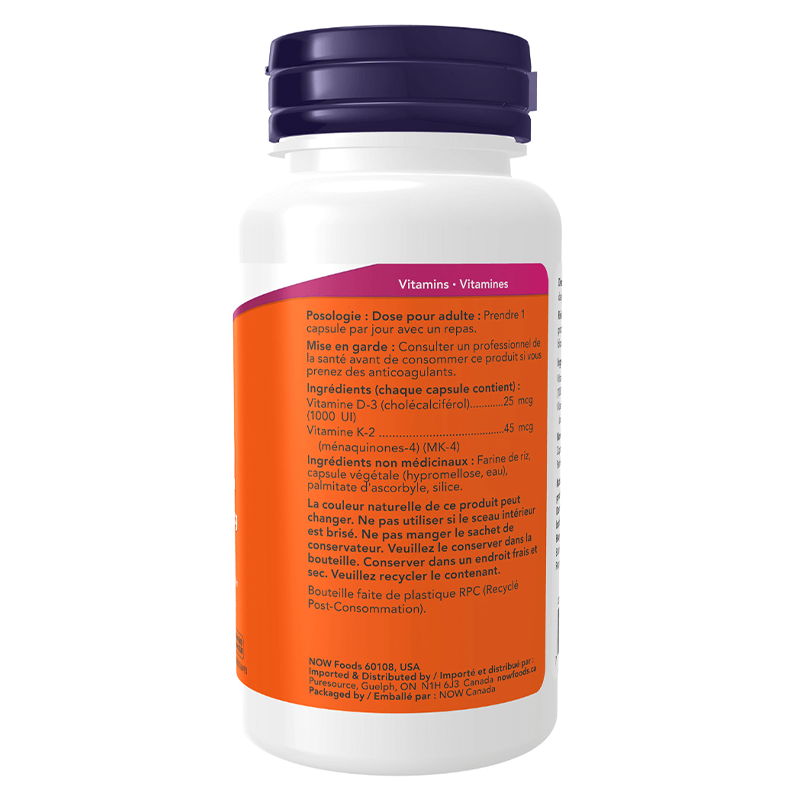 NOW Vitamin D-3 & K2