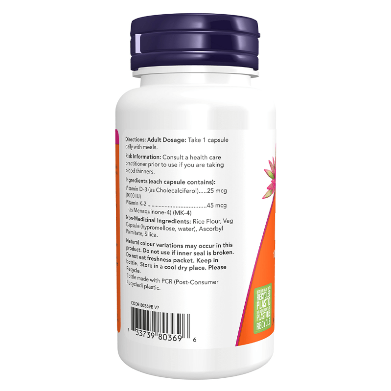 NOW Vitamin D-3 & K2