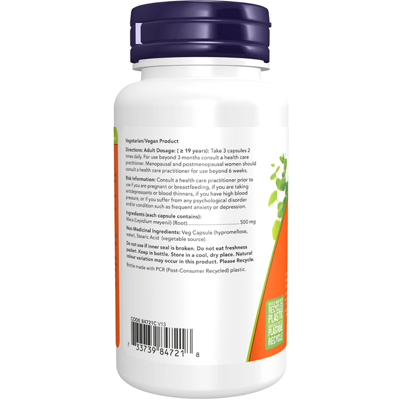 NOW Maca 500mg 250 caps