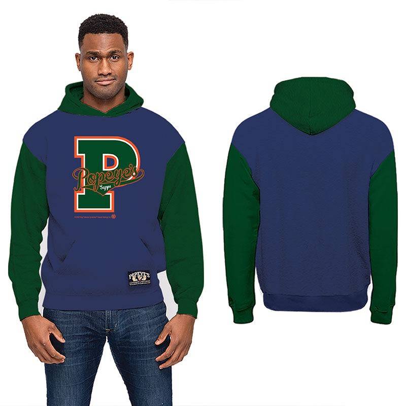 Popeye's Hoodie College 'P' Royal Blue