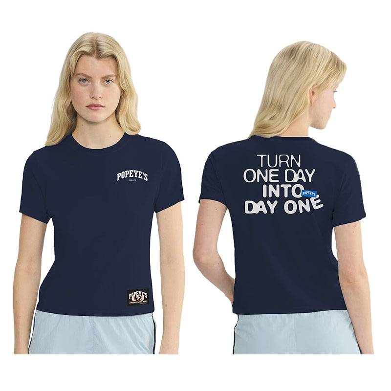 Popeye's Ladies "Day One" T shirt Blue